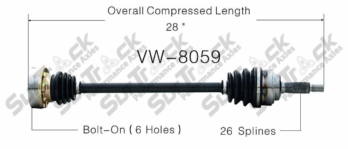 New CV Drive Axle Shaft Fits Volkswagen Vanagon Synchro 1986-92 Front D/P