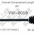 New CV Drive Axle Shaft Fits Volkswagen Vanagon Synchro 1986-92 Front D/P