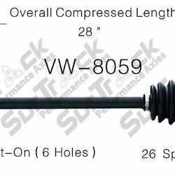 New CV Drive Axle Shaft Fits Volkswagen Vanagon Synchro 1986-92 Front D/P