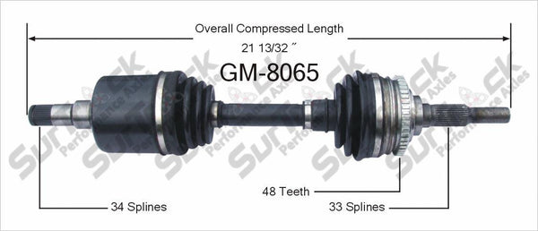 Nuevo eje de transmisión CV para Beretta Corsica Achieva Grand Am 94-98 Front P