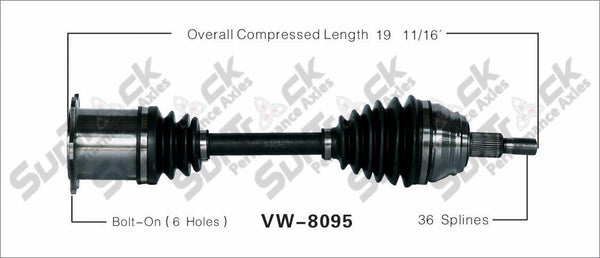 New CV Drive Axle Shaft Fits Volkswagen Beetle 1.9L A/T 2004-07 Front D