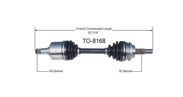L or R Ft TO-8168 CV Axle Shaft 05-13 Tacoma 07-13 FJ 03-13 4Runner 03-09 LX470