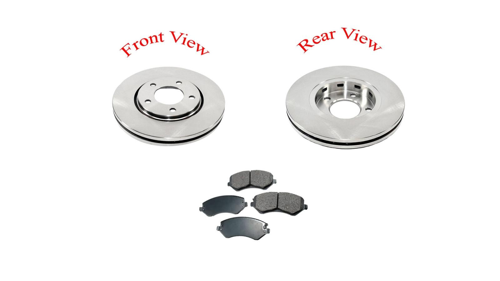 01-07 Caravan Town & Country Front Brake Rotors 11 1/8 Inch 53002 & Ceramic Pads