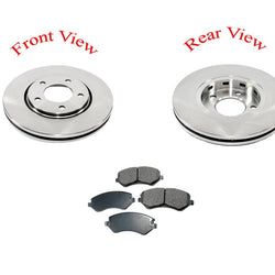 01-07 Caravan Town & Country Front Brake Rotors 11 1/8 Inch 53002 & Ceramic Pads