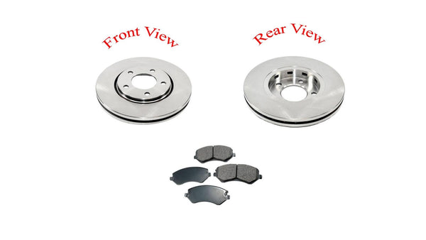 01-07 Caravan Town & Country Front Brake Rotors 11 1/8 Inch 53002 & Ceramic Pads