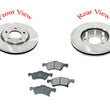 Front Disc Brake Rotors Brake Pads for 2001-2007 Chrysler Town & Country 4W Disc