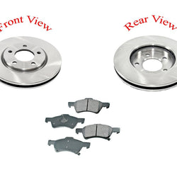 Front Disc Brake Rotors Brake Pads for 2001-2007 Chrysler Town & Country 4W Disc