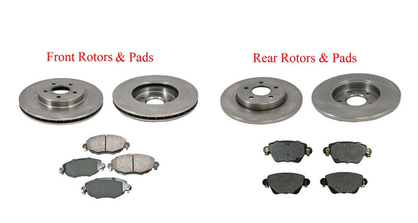 Fits 2002-2004 Jaguar Type X Front & Rear Brake Disc Rotors & Ceramic Pads 6pc