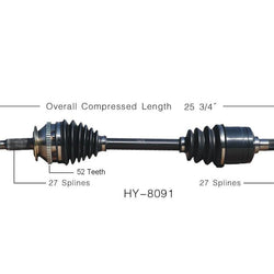New CV Drive Axle Shaft Fits Santa Fe 2.7 2001-06 Front Driver Side