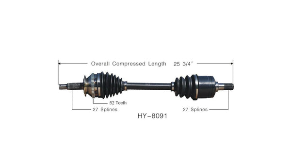 New CV Drive Axle Shaft Fits Santa Fe 2.7 2001-06 Front Driver Side