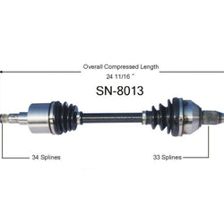 Nuevo eje de transmisión CV para Saturn Vue 2002-05 lado de transmisión delantera