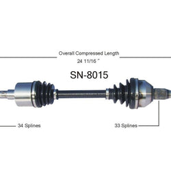 Nuevo eje de transmisión CV para Saturn Vue 2002-07 lado del conductor delantero