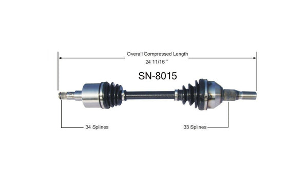 Nuevo eje de transmisión CV para Saturn Vue 2002-07 lado del conductor delantero