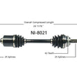 Nuevo eje lateral del conductor NI-8021 se adapta a Nissan 200sx, Sentra, Almera y Nx.