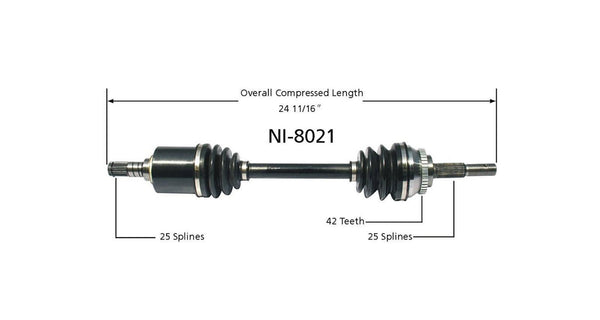 Nuevo eje lateral del conductor NI-8021 se adapta a Nissan 200sx, Sentra, Almera y Nx.