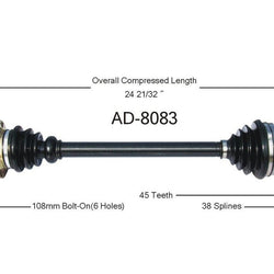 Nuevo eje de transmisión CV para Audi A6, S6 1995-97 lado del conductor delantero