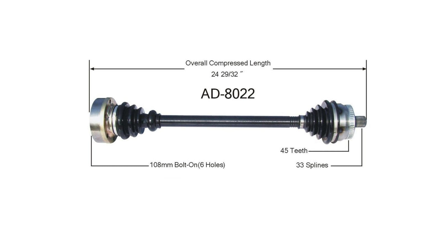 New CV Drive Axle Shaft Fits A4 97-01 Passat 98-01 Front Passenger Side