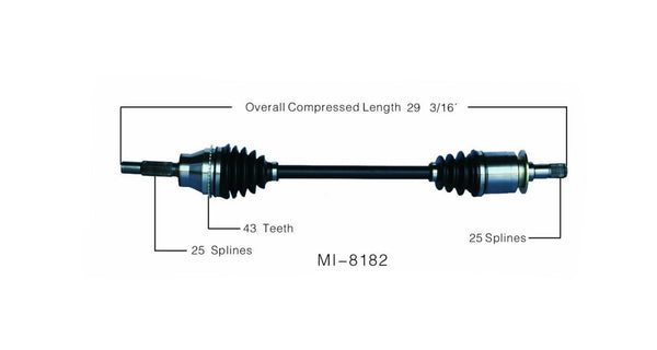 New CV Drive Axle Shaft Fits Outlander 2003-06 Rear Driver Side