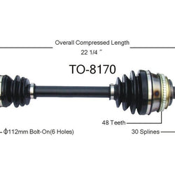 Nuevo eje de transmisión CV para Lexus RX300 2002-03 delantero D/P