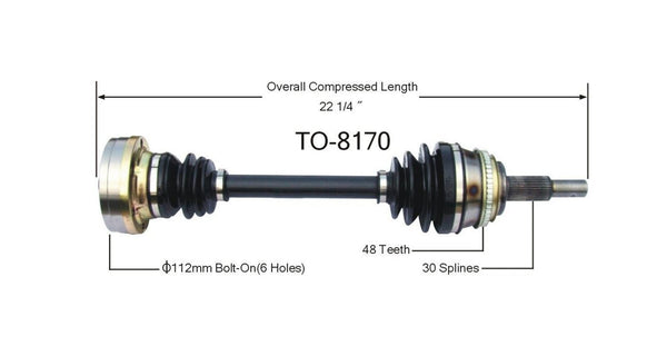 Front CV Drive Axle Shaft for Front Wheel Drive Only Lexus RX300 2002 2003