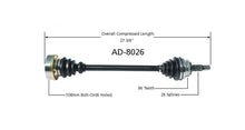 Nuevo eje de transmisión CV para Audi 5000 1980-88 lado del conductor delantero