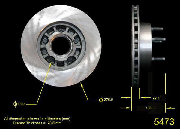 Qualis 5473 Rotor de freno de disco, delantero (2) rotores delanteros modelos 4x4 