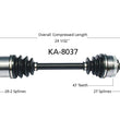 Brand New Front Passenger Side Axle Fits KIA Amanti 2004-2006