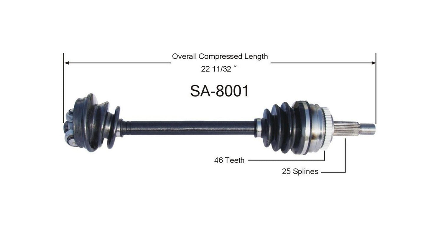 Se adapta a 90-93 SAAB 900 delantero izquierdo lado del conductor CV junta medio eje