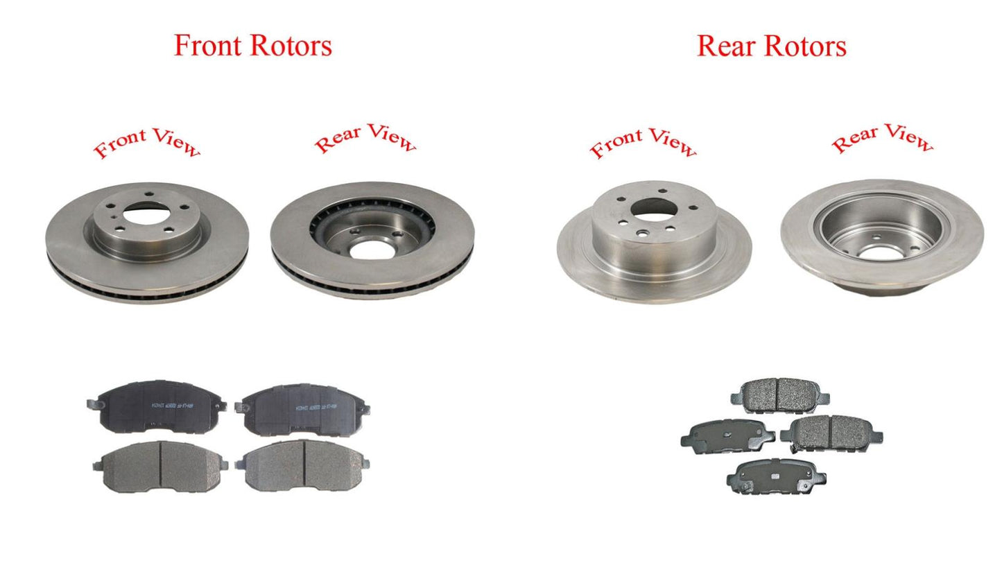 Rotores y almohadillas de cerámica PARA 2002-2006 Altima 2.5L 3.5L Frt &amp; Rr NO SER MODELOS