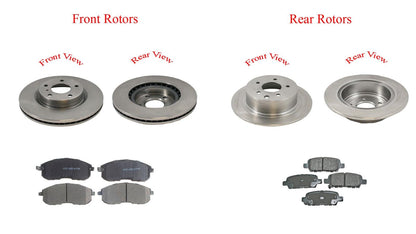 Rotores y almohadillas de cerámica PARA 2002-2006 Altima 2.5L 3.5L Frt &amp; Rr NO SER MODELOS