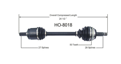 Eje de junta homocinética Prelude del lado del conductor HO-8018