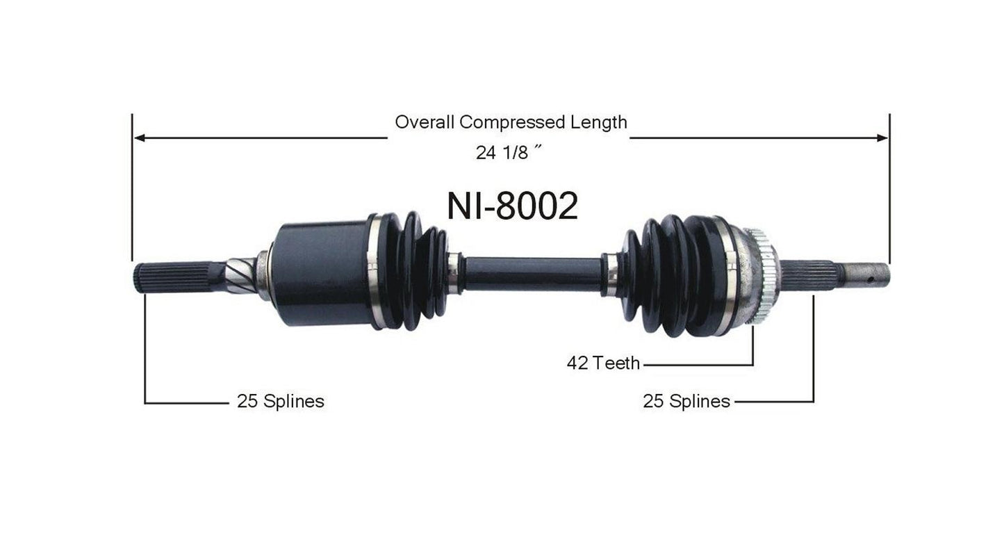 Drivers Side Manual Transmission NI-8002 CV Joint Axle Shaft
