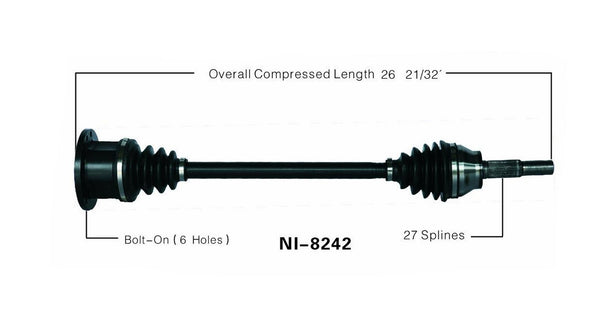 Nuevo eje de transmisión CV para Infiniti FX Series 4.5L 2003-08 delantero D