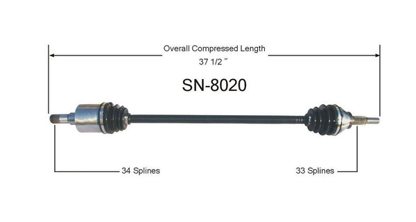 Eje SurTrack SN-8020 CV - Nuevo lado del pasajero