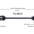 1990-2002 Toyota/Chevrolet/Geo Nuevo Eje de Transmisión CV TO-8012
