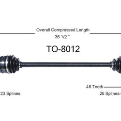 1990-2002 Toyota/Chevrolet/Geo Nuevo Eje de Transmisión CV TO-8012