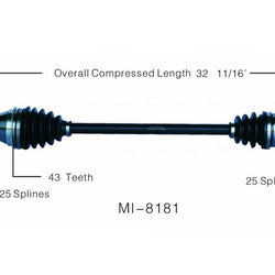 Nuevo eje de transmisión CV para Mitsubishi Outlander 2003-06 trasero D