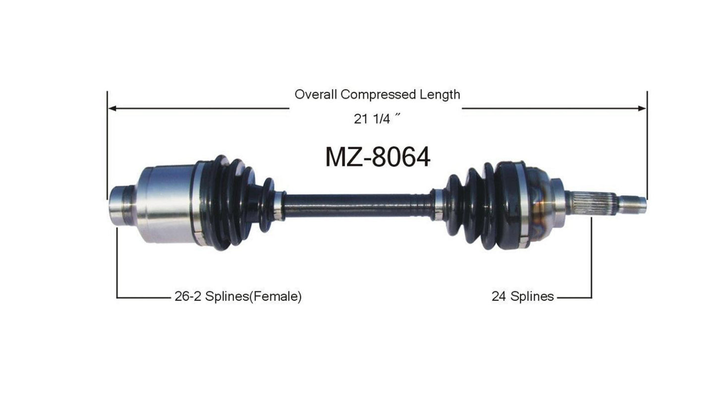 CV Drive Axle Shaft Fits Mercury Capri (Turbo) 1991-1994 Front Passenger