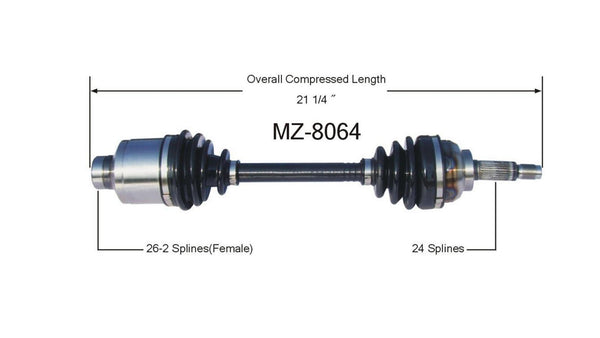 New CV Drive Axle Shaft Fits Mercury Capri (Turbo) 1991-1994 Front Passenger