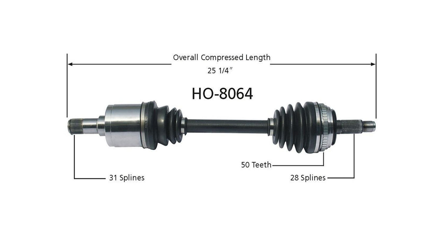 Acura RL 96-04 TL 96-98 Lado del pasajero Nuevo CV Eje de transmisión HO-8064