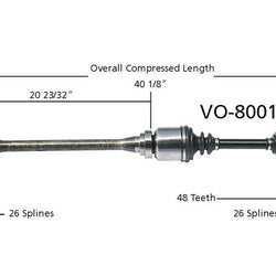 Eje CV del lado del pasajero 100% nuevo para Volvo 850 94-97 con transmisión automática