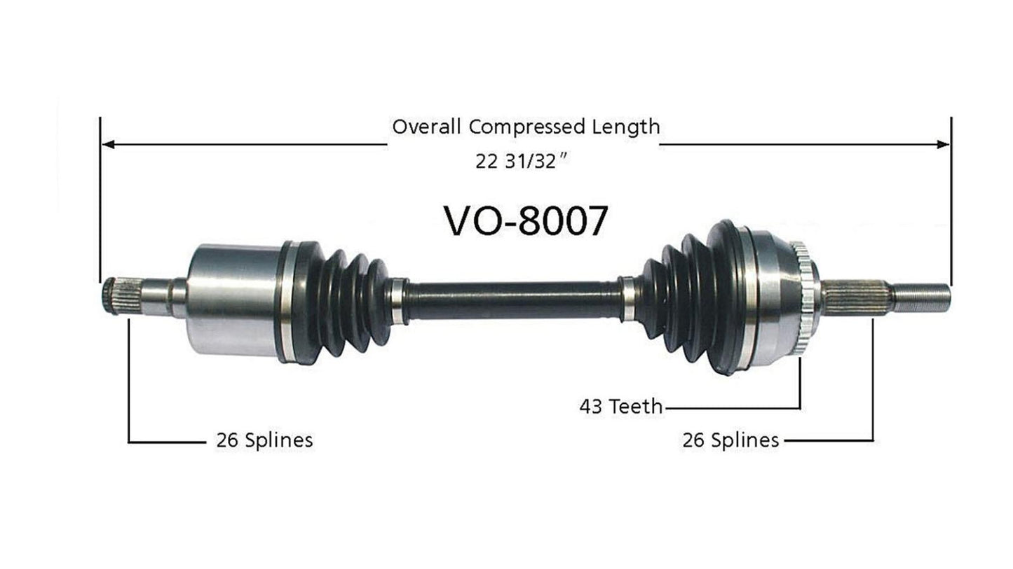 El eje de transmisión CV del lado del conductor se adapta a Volvo S40 V40 2001-2004.