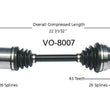 El eje de transmisión CV del lado del conductor se adapta a Volvo S40 V40 2001-2004.