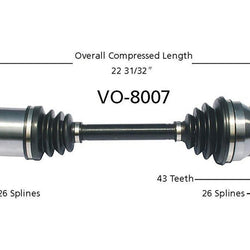 El eje de transmisión CV del lado del conductor se adapta a Volvo S40 V40 2001-2004.