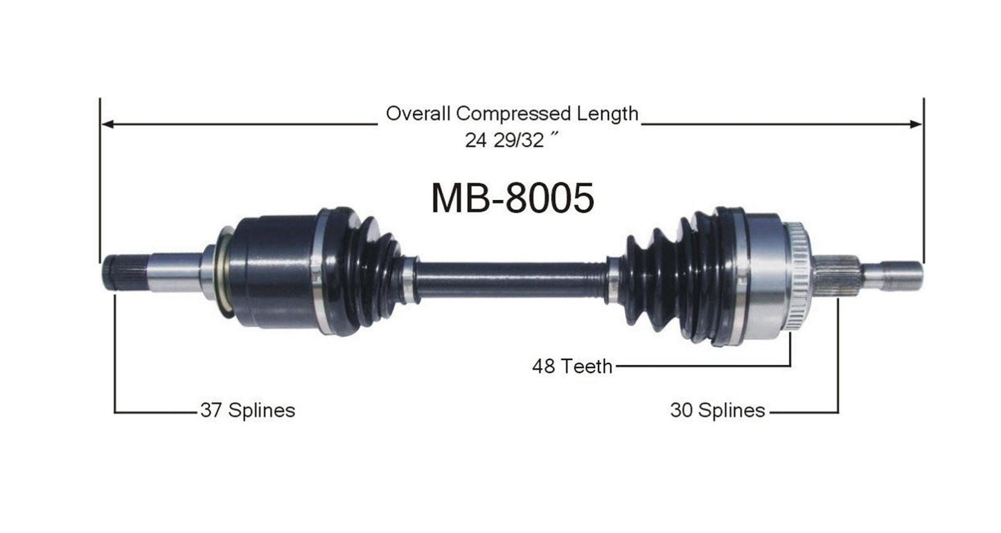 ML320 ML350 ML430 ML500 D/S SurTrack MB-8005 Eje CV