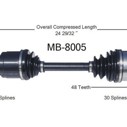 ML320 ML350 ML430 ML500 D/S SurTrack MB-8005 Eje CV
