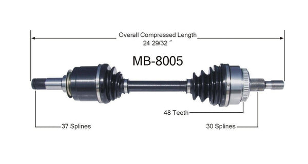 ML320 ML350 ML430 ML500 D/S SurTrack MB-8005 Eje CV