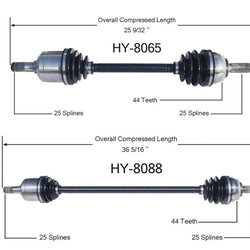 Nuevo eje CV delantero compatible con Tiburon 99-01 Elantra 99-00