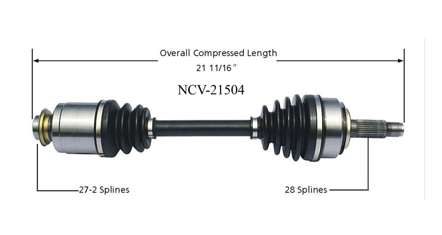 04-08 TSX P/S NUEVO NCV21504 Eje de junta CV, delantero derecho