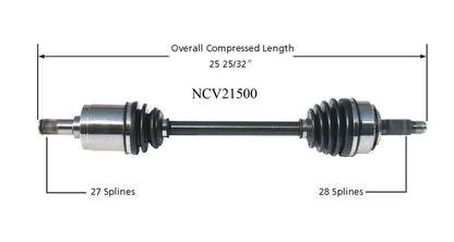 Eje CV del lado del conductor para Acura TSX 2004-2006.